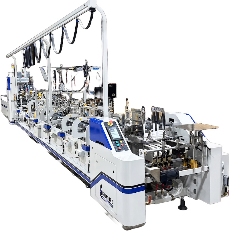 Signature Compact Folder Gluer with Leary Gluing System, IMPACK Packer, and Capital Adhesive Glues